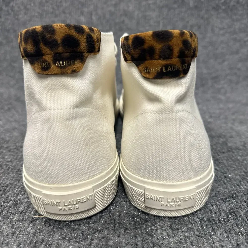 NEW Saint Laurent Paris Men's Ace Mid Top Sneaker Lux Canvas Chukka Shoe 41 EU